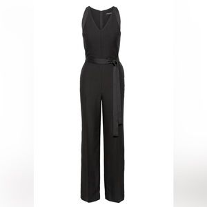 Banana Republic jumpsuit with satin trim and tie, back pockets, size 2
